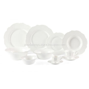 Flower edge dinner plate bowl coffee set